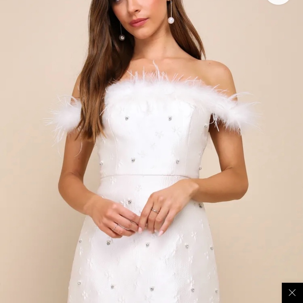 Lulu's White Off-Shoulder Sundress for Brides